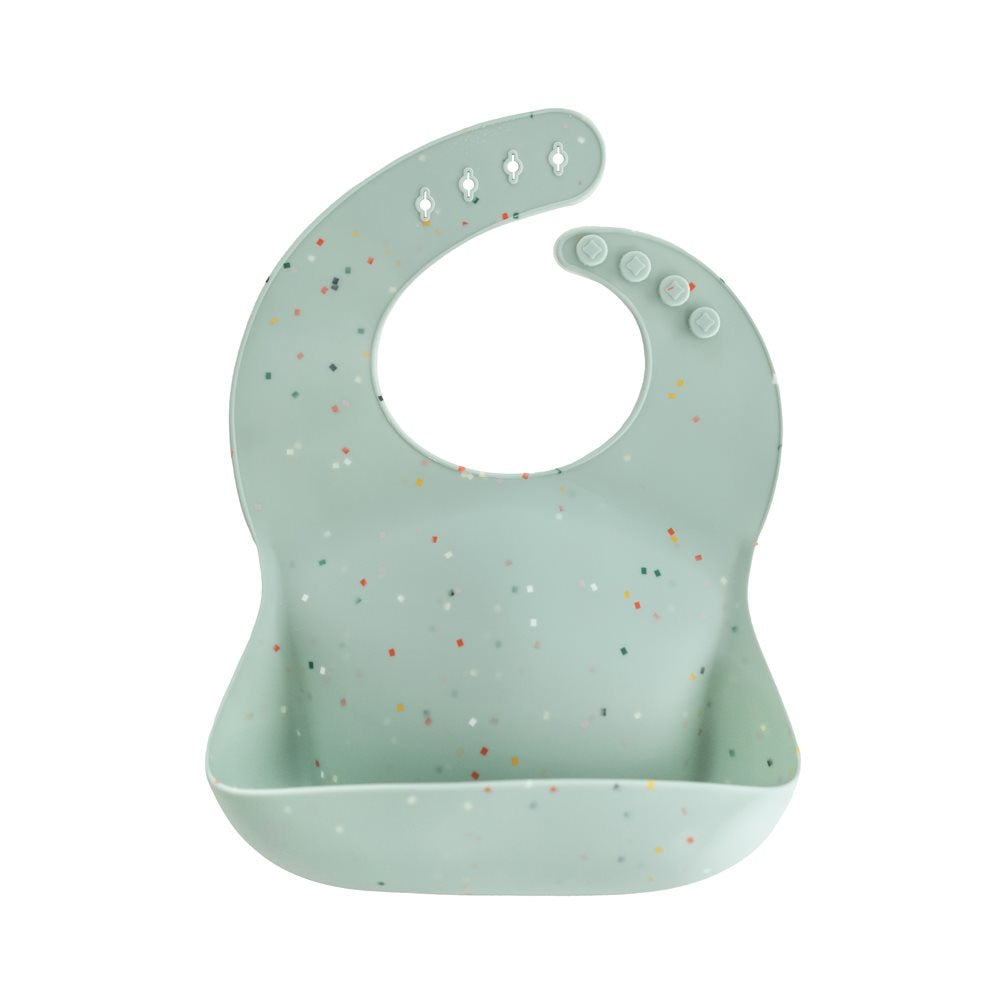 Mushie Silicone Bib Cambridge Blue Confetti - Laadlee