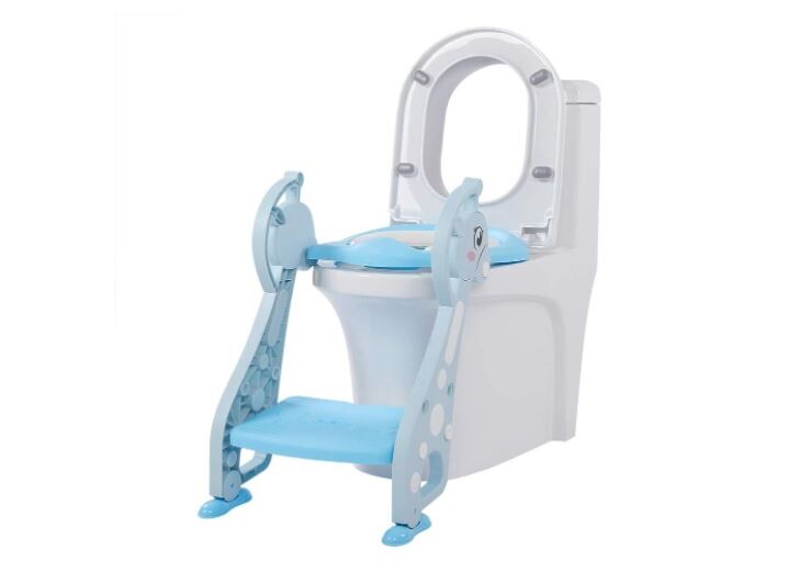 Pikkaboo EasyGo+ Potty Training Seat with Step Ladder - Blue Giraffe