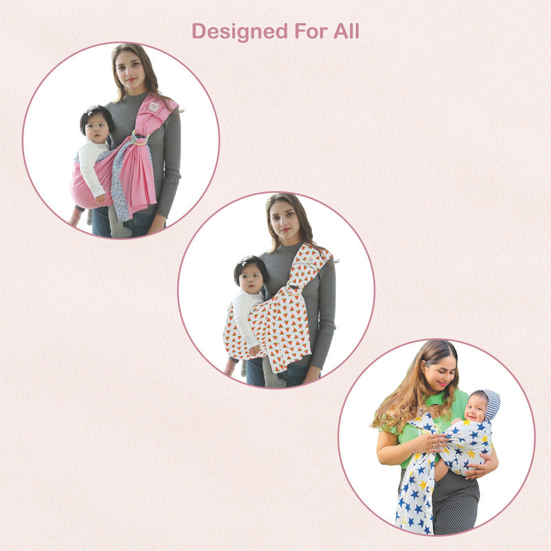 Polka Tots Ring Sling Baby Carrier - Pink Flower - Laadlee