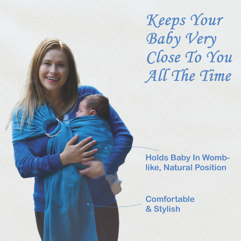 Polka Tots Ring Sling Baby Carrier - White Star - Laadlee