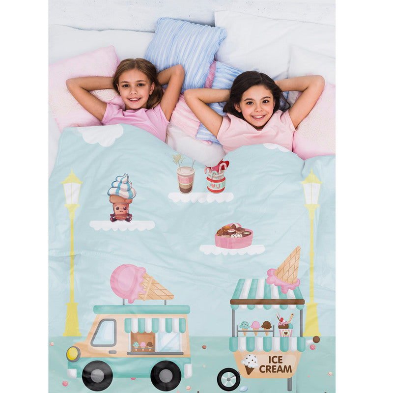 Polka Tots Kids Reversible Comforter Blanket - Ice Cream - Laadlee