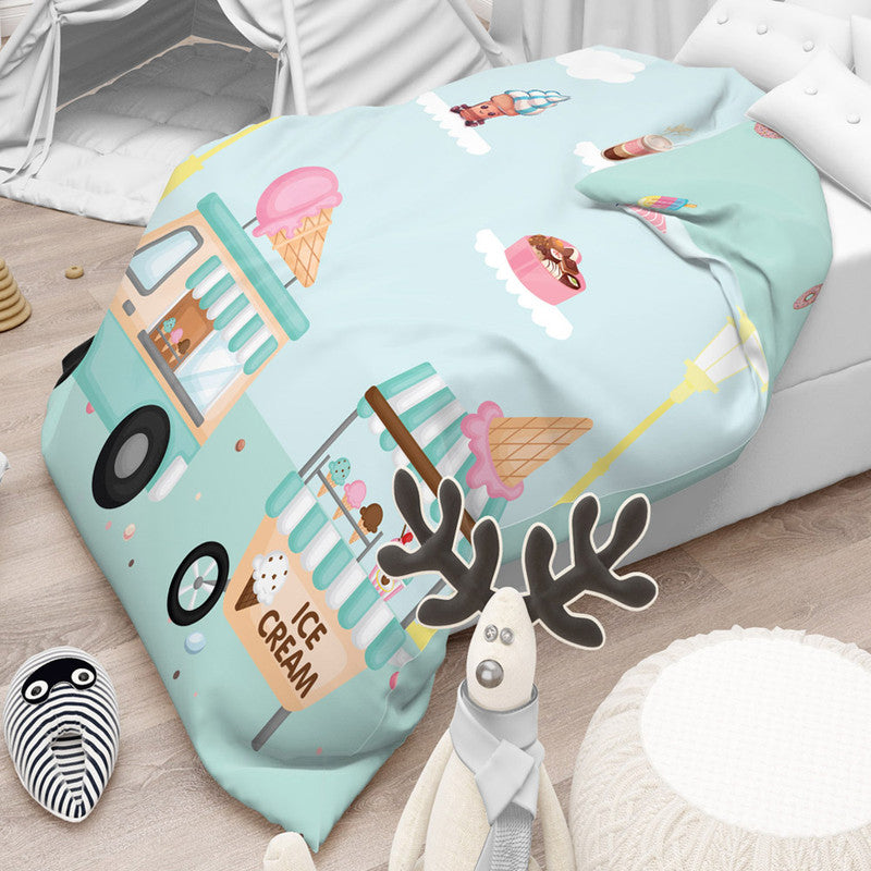 Polka Tots Kids Reversible Comforter Blanket - Ice Cream - Laadlee