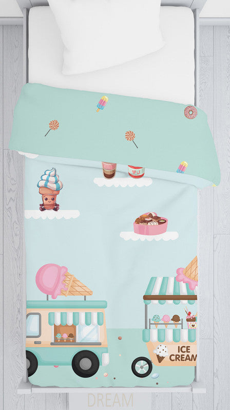 Polka Tots Kids Reversible Comforter Blanket - Ice Cream - Laadlee