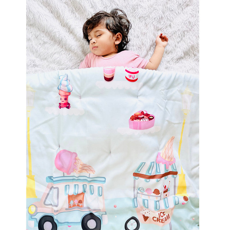 Polka Tots Kids Reversible Comforter Blanket - Ice Cream - Laadlee