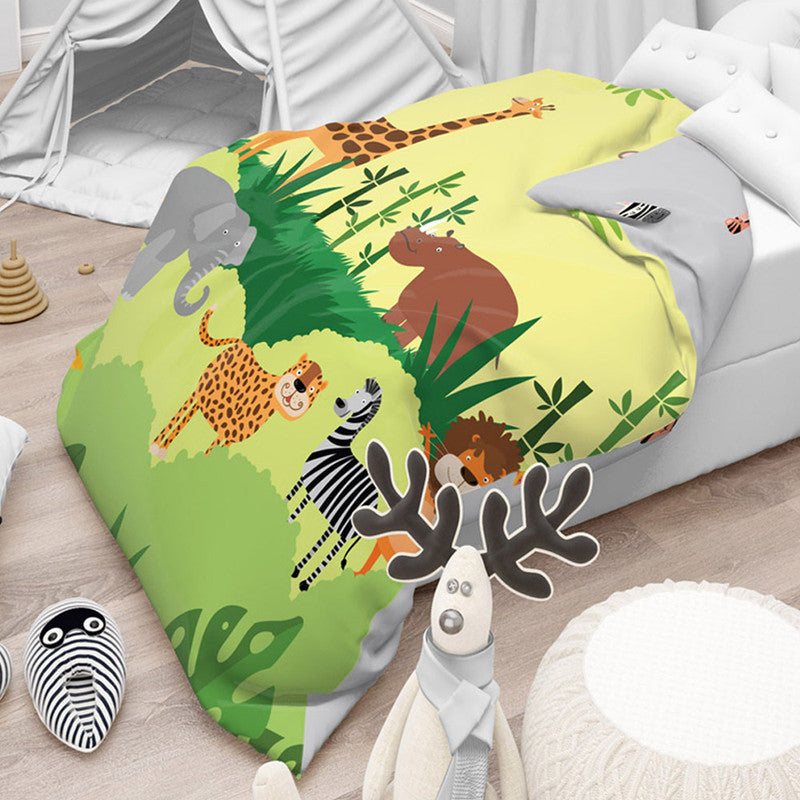 Polka Tots Kids Reversible Comforter Blanket - Jungle - Laadlee