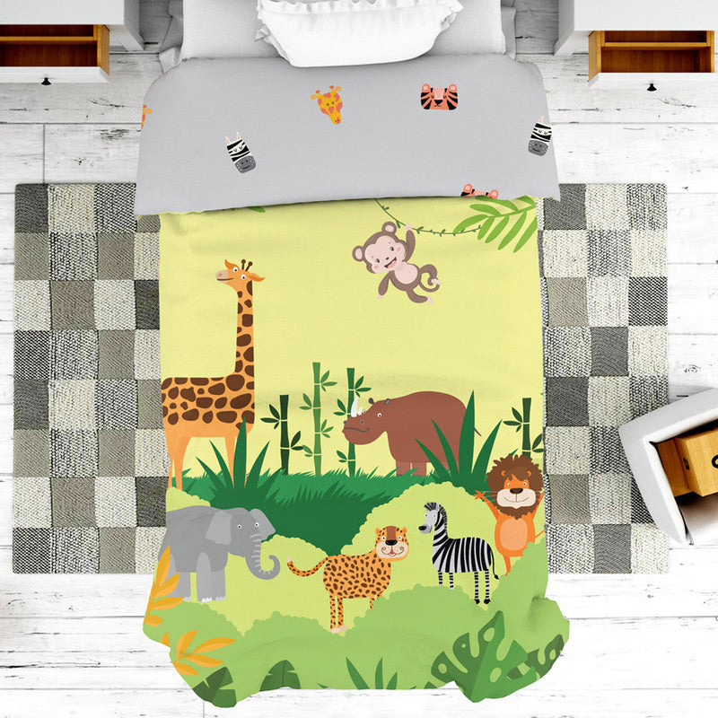 Polka Tots Kids Reversible Comforter Blanket - Jungle - Laadlee