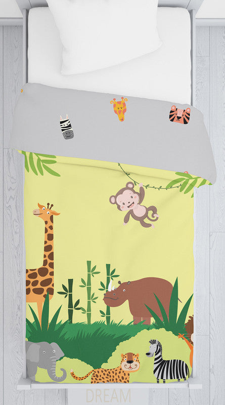 Polka Tots Kids Reversible Comforter Blanket - Jungle - Laadlee
