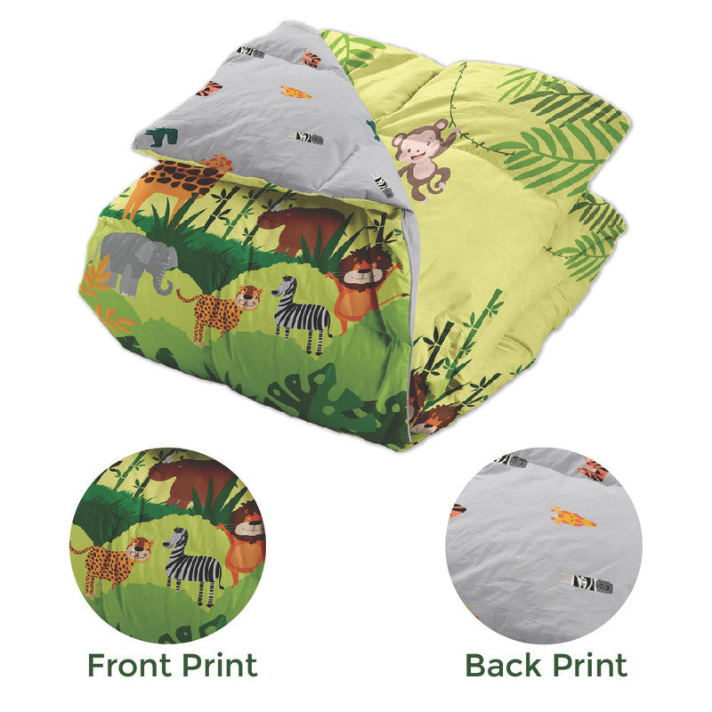 Polka Tots Kids Reversible Comforter Blanket - Jungle - Laadlee