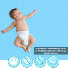 Polka Tots Bed Protector - Sky Blue - Small - 50cm x 70cm - Laadlee