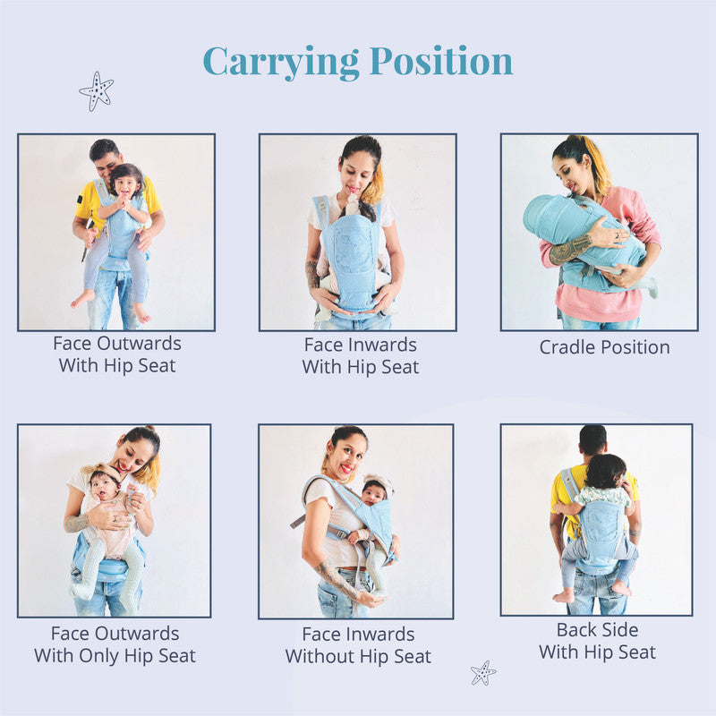 Polka Tots Baby Carrier 6-in-1 Convertible Hip Seat - Shell Green - Laadlee