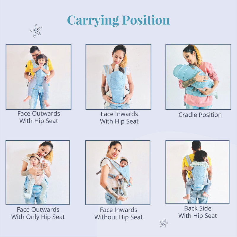 Polka Tots Baby Carrier 6-in-1 Convertible Hip Seat - Shell Pink - Laadlee