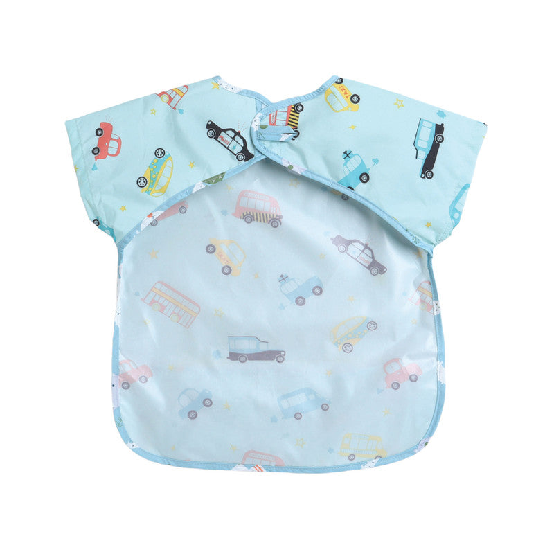 Polka Tots Half Sleeves Bib with Pocket - Car - Laadlee
