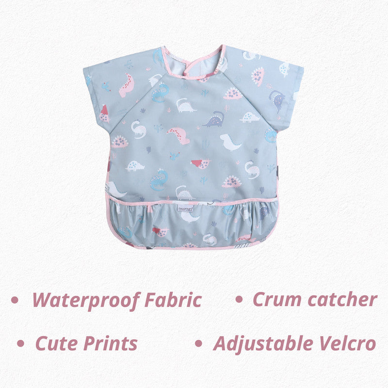 Polka Tots Half Sleeves Bib with Pocket - Dino - Laadlee