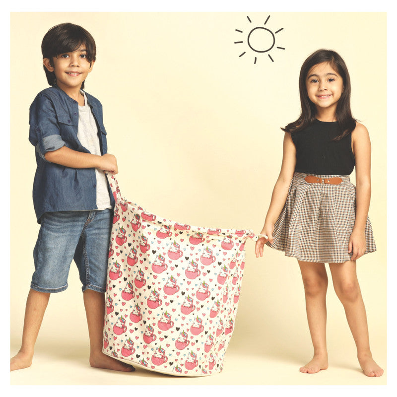 Polka Tots Laundry Bag - Unicorn - Laadlee