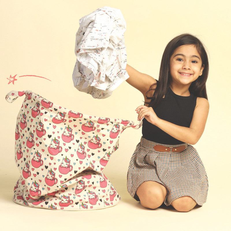 Polka Tots Laundry Bag - Unicorn - Laadlee