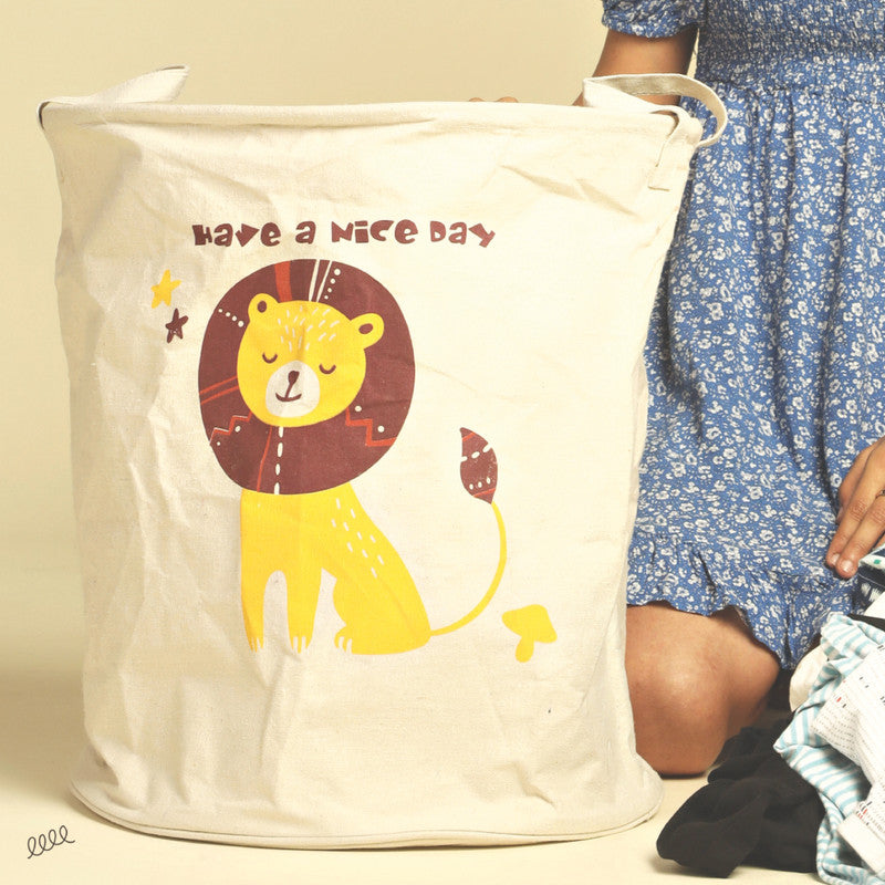 Polka Tots Laundry Bag - Lion - Laadlee