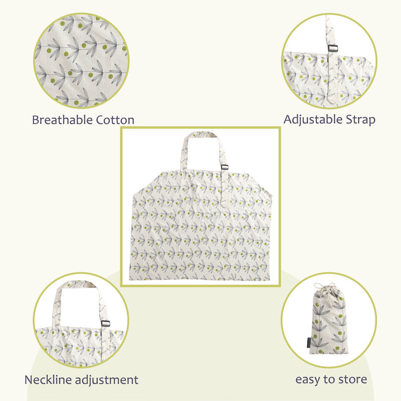 Polka Tots Nursing Cover - Green - Laadlee