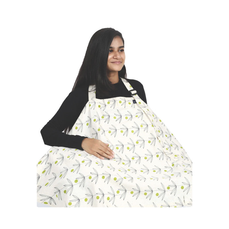 Polka Tots Nursing Cover - Green - Laadlee