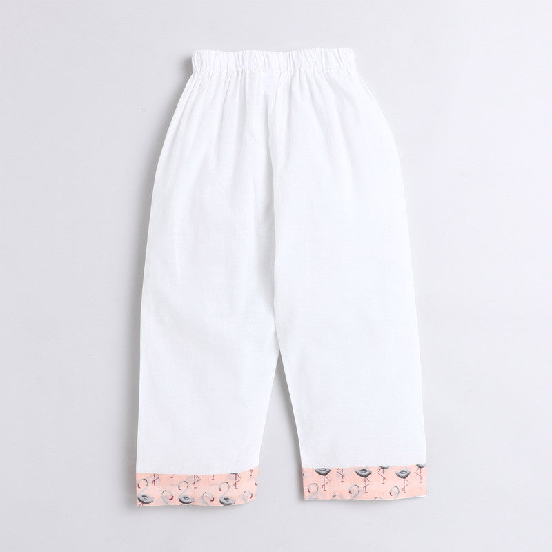 Polka Tots Full Sleeves Night Wear Fauna Kurta Pyjama - Peach - Laadlee