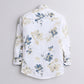 Polka Tots Full Sleeves Baby Shirt Yellow Blue Floral Print - White