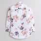Polka Tots Full Sleeves Baby Shirt Rust Blue Floral Print - White