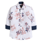 Polka Tots Full Sleeves Shirt Rust Blue Floral Print - White
