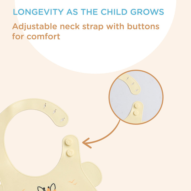 Polka Tots Waterproof Silicone Bibs with Pocket and Adjustable Snaps - Boat - Laadlee