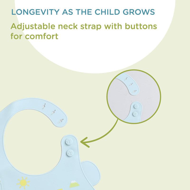 Polka Tots Waterproof Silicone Bibs with Pocket and Adjustable Snaps - Car - Laadlee