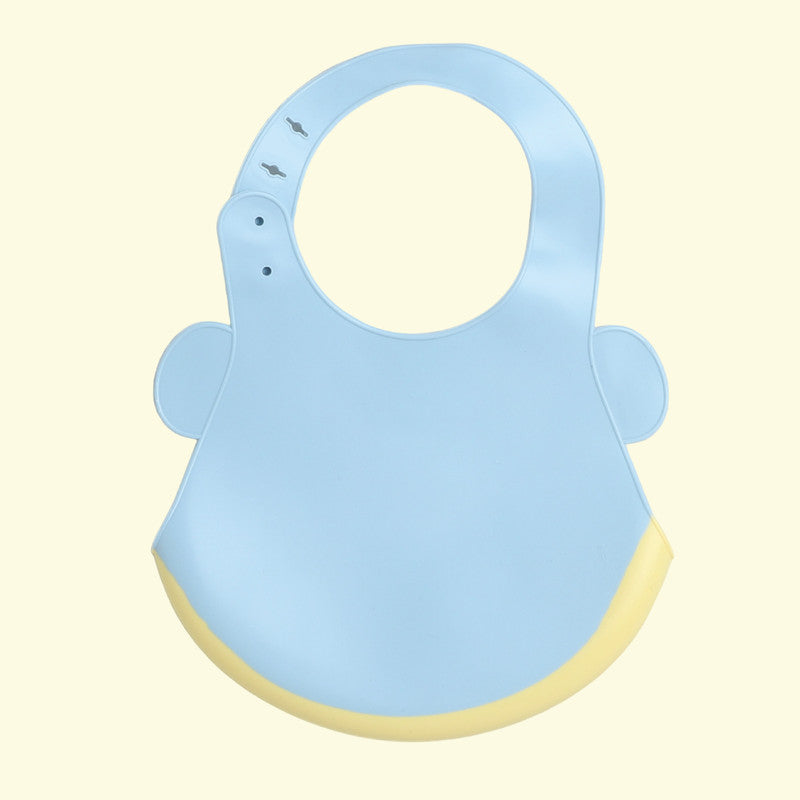 Polka Tots Waterproof Silicone Bibs with Pocket and Adjustable Snaps - Spaceship - Laadlee