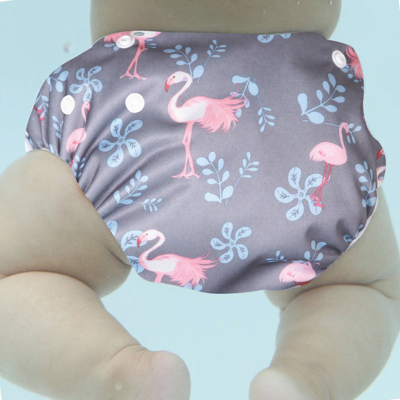 Polka Tots Reusable Swim Diaper - Flamingo - Laadlee