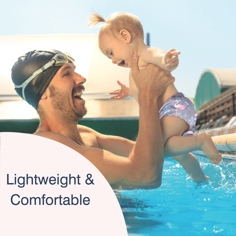 Polka Tots Reusable Swim Diaper - Flamingo - Laadlee