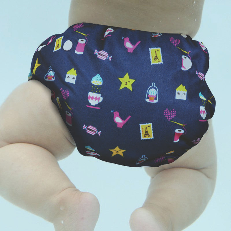 Polka Tots Reusable Swim Diaper - Icons - Laadlee