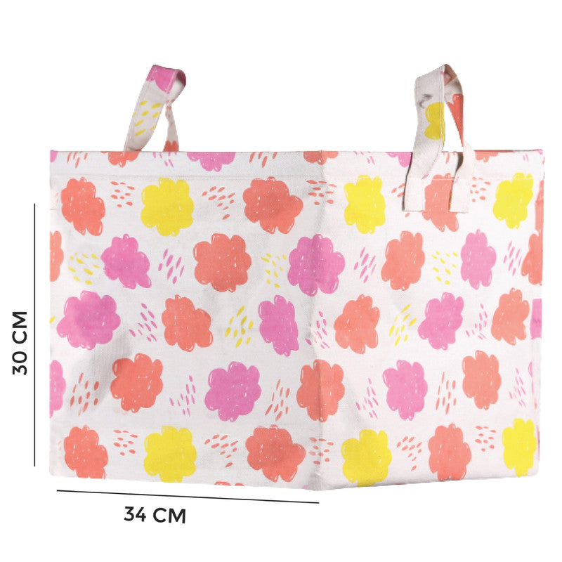 Polka Tots Toy Storage Canvas Box - Cloud - Laadlee