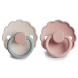 Frigg Daisy Silicone Baby Pacifier 6M - 18M, 2Pack, Blush/Cotton Candy - Size 2 - Laadlee
