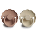 Frigg Daisy Silicone Baby Pacifier 6M - 18M, 2Pack, Blush/Cream - Size 2 - Laadlee