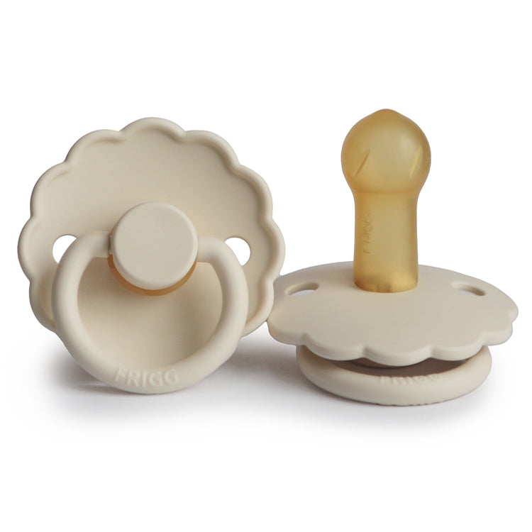 Frigg Daisy Latex Baby Pacifier 6M-18M, 1Pack, Cream - Size 2 - Laadlee