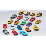 D-Power Diecast Cars 1:64 Scale Metal Alloy Die-cast Vehicles with Storage Carrying Tub - 20pcs