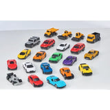D-Power Diecast Cars 1:64 Scale Metal Alloy Die-cast Vehicles with Storage Carrying Tub - 20pcs