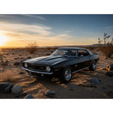 D-Power 1:36 Diecast Chevrolet Camaro 1969 Car – Matte Black