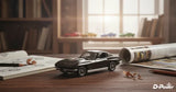 D-Power 1:36 Diecast Chevrolet Corvette Stingray Split Window 1963 Car - Matte Black