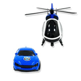 D-Power Helicopter & Sports Car 1:14 Scale Firemen Playset – Blue