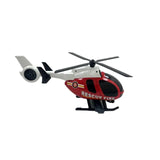 D-Power Helicopter & Sports Car 1:14 Scale Firemen Playset – Red