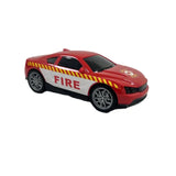 D-Power Helicopter & Sports Car 1:14 Scale Firemen Playset – Red