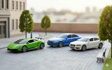 D-Power 1:64 Diecast Car Set - Green (Pack of 3) (Audi A5 White, BMW M5 Blue, Lamborghini LP570-4)