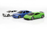D-Power 1:64 Diecast Car Set - Green (Pack of 3) (Audi A5 White, BMW M5 Blue, Lamborghini LP570-4)