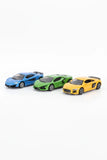 D-Power 1:64 Diecast Car Set - Yellow (Pack of 3) (McLaren 600LT Blue, Lamborghini Revuelto Green, Audi R8 2019)
