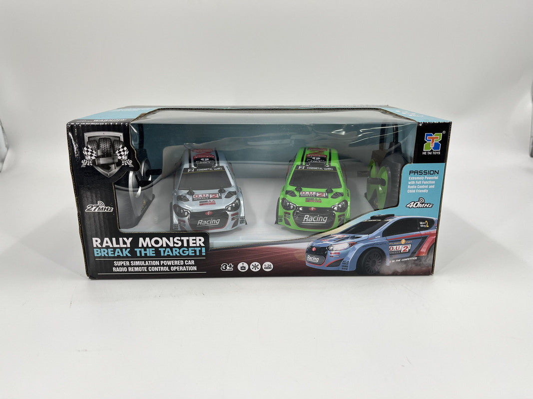 D Power - Rally Monster | Radio Remote Control Car -  White / Green (Twin Pack) - Laadlee