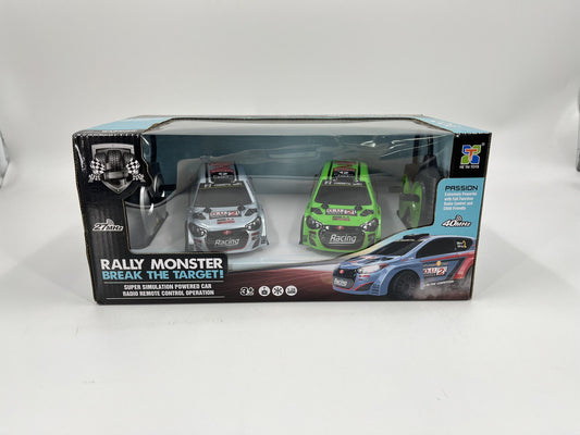 D Power - Rally Monster | Radio Remote Control Car -  White / Green (Twin Pack)