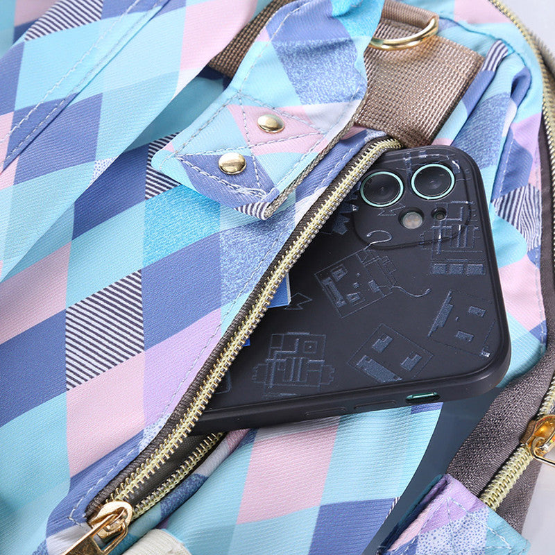 Polka Tots Diaper Bag - Checkered - Laadlee