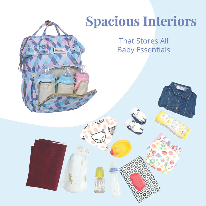 Polka Tots Diaper Bag - Checkered - Laadlee